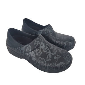 Crocs Women’s Neira Pro II Black Rose Slip On Work Professional Clogs #S156